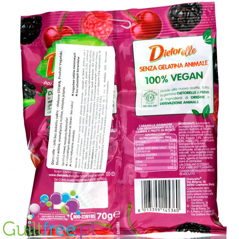 Dietorelle gluten-free sugar-flavored fruit jelly, contains sweeteners