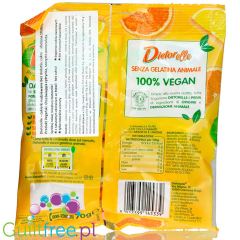 Dietorelle sweet and orange gluten free stuffed sweetened candy