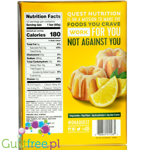 Quest Bar Lemon Cake BOX x 12 BARS