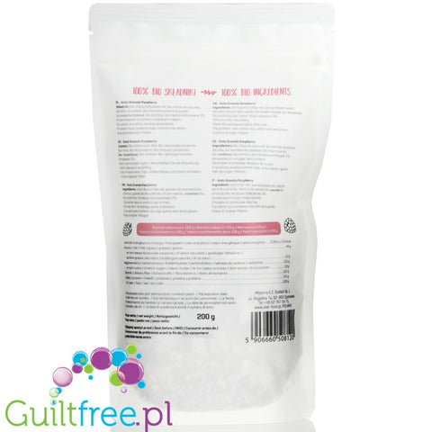 Diet Food Bio Keto Granola Raspberry - ketogenic breakfast granola with erythritol