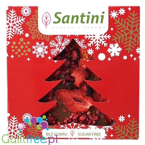 Santini Easter, sugar free milk chocolate wirh raspberries, strawberries and redcurrant