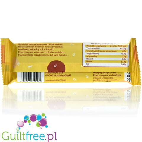 Krukam Vanilla Halva bar with xylitol, no added sugar
