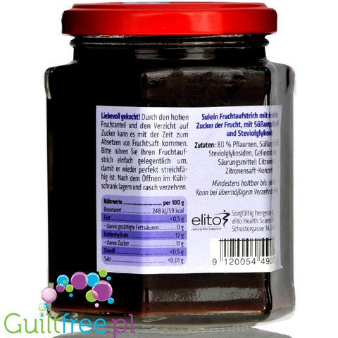 Sukrin Plum Spread, sugar free jam with stevia, 80% fruits