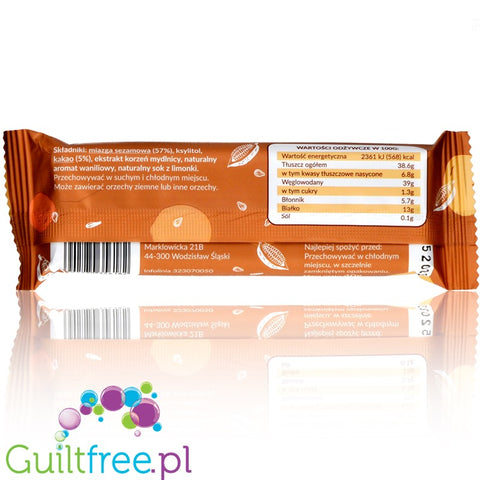 Krukam Cocoa Halva bar with xylitol, no added sugar