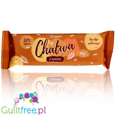 Krukam Cocoa Halva bar with xylitol, no added sugar