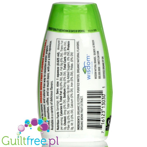SweetLeaf  Monk Fruit Squeezable Sweetener, Organic, Clear 1.7 fl oz. (50 ml)