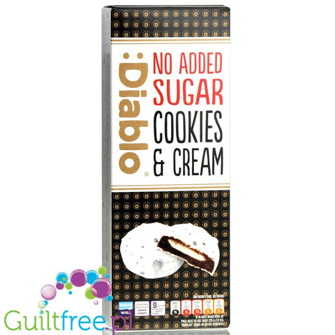 Diablo Cookies & Cream White - sugar free cookies with creamy filling and white coating