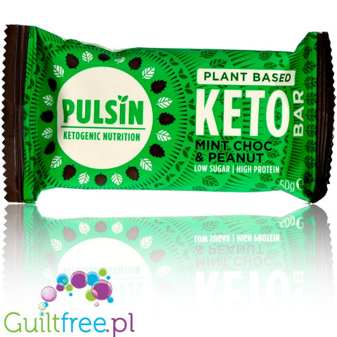 Pulsin Keto Bar Mint Choc & Peanut - vegan bar with xylitol