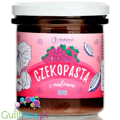Krukam Raspberry ChocoPaste - cocoa & hazelnut spread with raspberries, no added sugar with erythritol