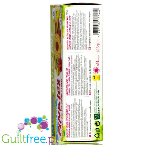 Damhert Gluten Free Pinkies Framboise biscuits 37442 crème vanille Lactose Free