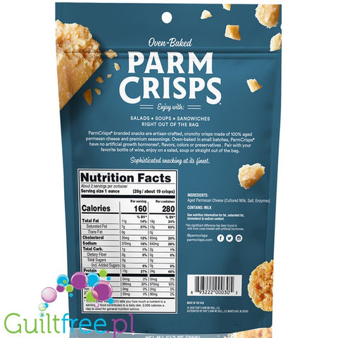 ParmCrisps  Oven-Baked Parm Crisps, Bite-Sized Original 1.75 oz (50g)
