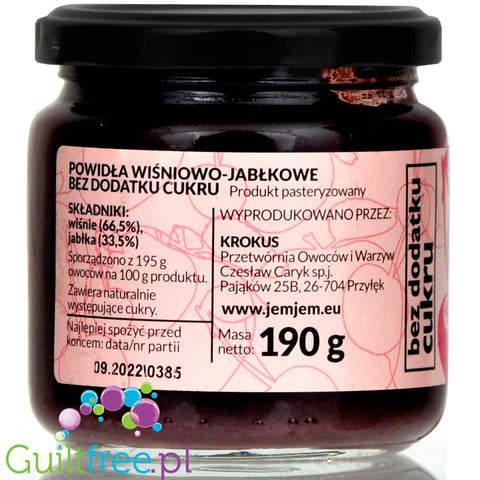 Jem & Jem sugar free fruit spread, Cherry & Apple