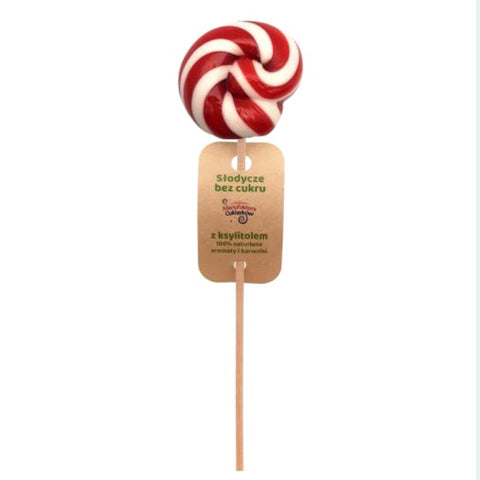 Manufaktura Cukierków, Lollies Workshop, Strawberry, big sugar free lollipop with xylitol