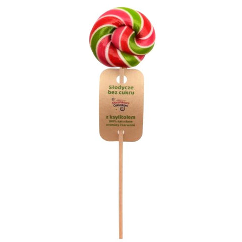 Manufaktura Cukierków, Lollies Workshop, Apple & Strawberry, big sugar free lollipop with xylitol
