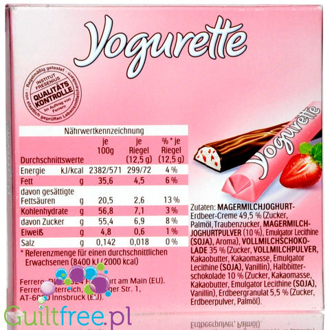 Yogurette (CHEAT MEAL) - chocolate bars with yoghurt & strawberries filling