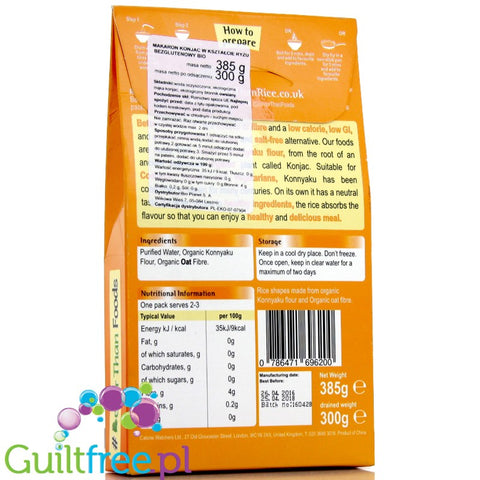 Better than Noodles, Thai Style organic konnyaku & organic oat fiber - Organic konjac pasta
