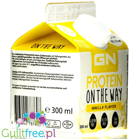 GN Protein On The Way, Vanilla, 30g protein per 140kcal, lactose free egg white protein shake