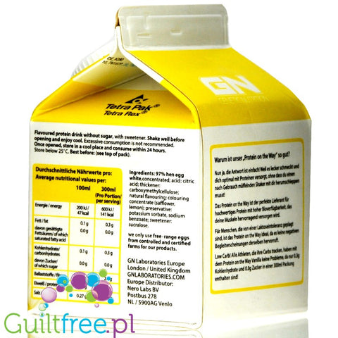 GN Protein On The Way, Vanilla, 30g protein per 140kcal, lactose free egg white protein shake