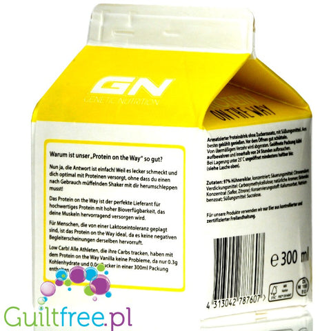 GN Protein On The Way, Vanilla, 30g protein per 140kcal, lactose free egg white protein shake