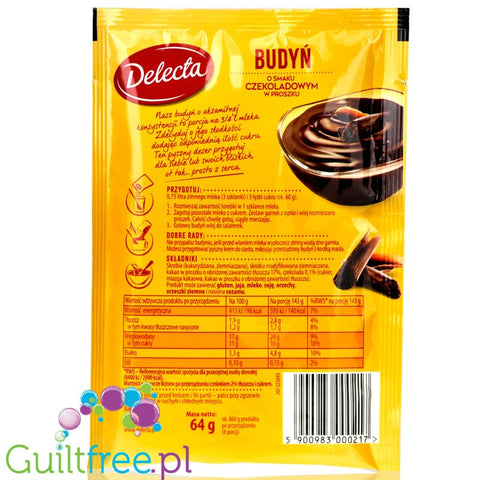 Delecta sugar free chocolate pudding without sweeteners
