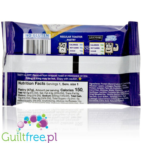 Legendary Foods Tasty Pastry Blueberry - low clorie, high protein Pop Tarts copycat