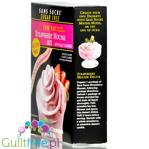 Sans Sucre Strawberry Mousse Mix, fat free, low calorie, no added sugar
