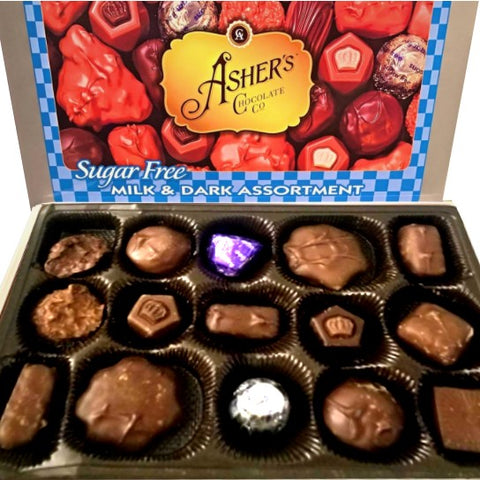 Asher's Chocolates Sugar Free Candy, Milk & Dark Chocolate Assortment