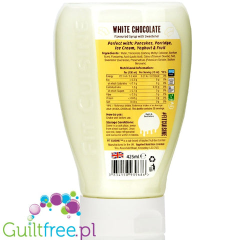 Applied Fit Cuisine Syrup - 425ml - White Chocolate