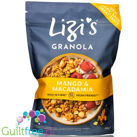 Lizi's Granola Mango & Macadamia - oatmeal with low glycemic load with mango and macadamia nuts