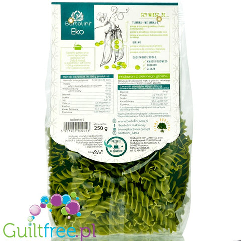 Bartolini BIO pasta made of green peas, fussili