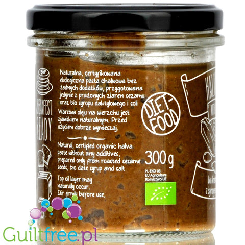 Diet Food BIO Halva Paste - organic tahini spread with date syrup