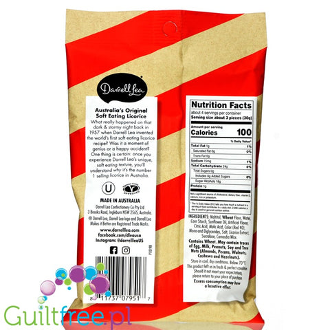 Darrell Lea Strawberry Liquorice, Sugar Free Soft Liquorice from Australia