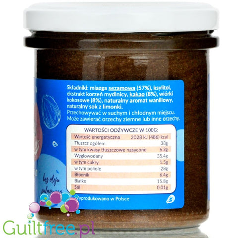 Krukam Turkish Halva, Cocoa & Coconut with xylitol, no added sugar