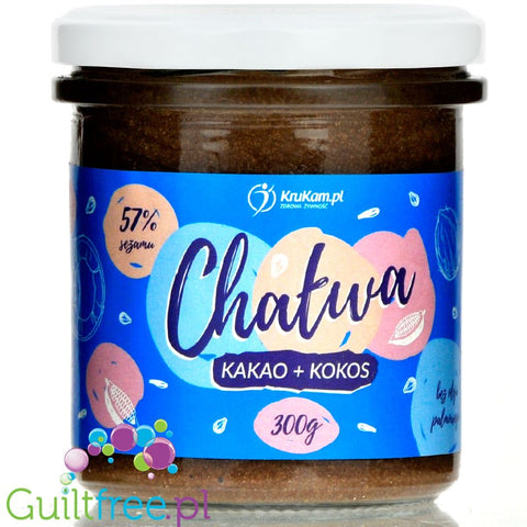 Krukam Turkish Halva, Cocoa & Coconut with xylitol, no added sugar