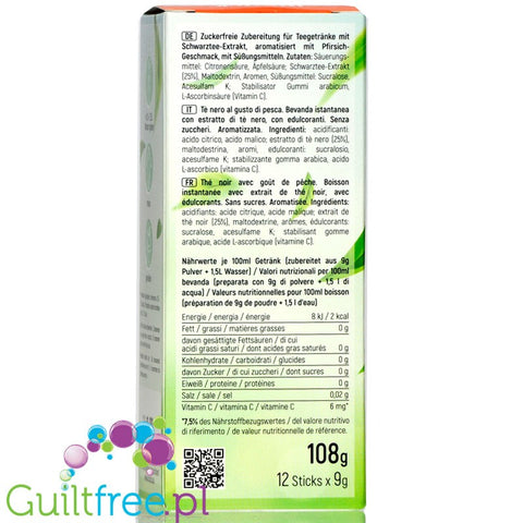 INSTICK Black Tea Peach sugar free instant drink