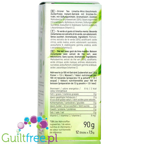 INSTICK Green Tea Lime & Mint sugar free instant drink