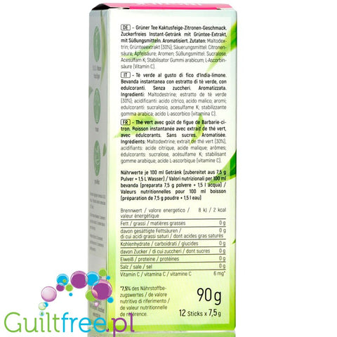 INSTICK Green Tea Cactus & Lemon sugar free instant drink