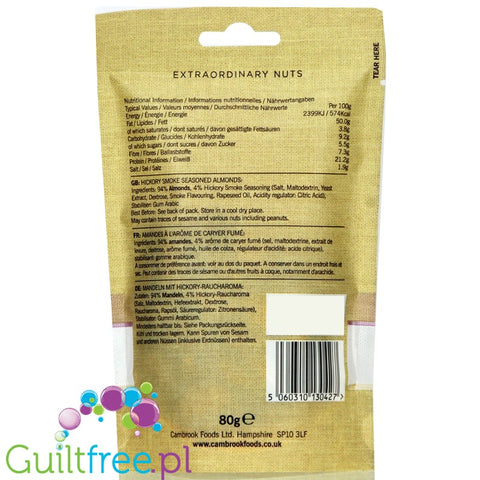 Cambrook Hickory Smoke Seasoned Almonds - 80g keto snack