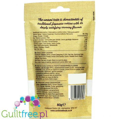 Cambrook Baked Umami Cashews keto snack