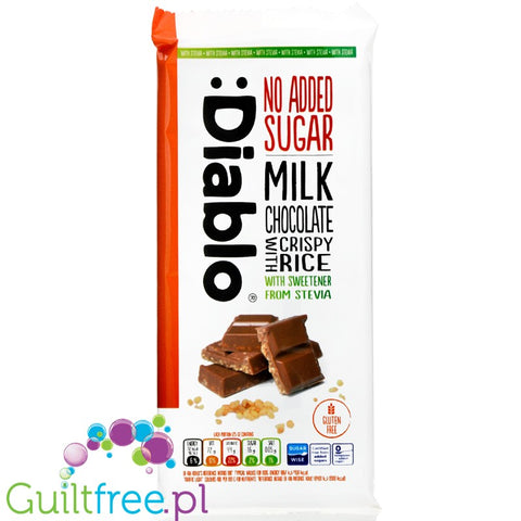 Diablo Milk Chocolate Crispy Rice - milk chocolate without added sugar with stevia