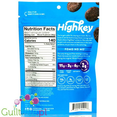 HighKey Snacks, Keto Brownie Bites, Chocolate