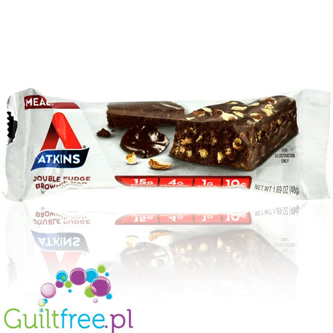 Atkins Meal Double Fudge Brownie  protein bar without maltitol, box of 5 bars