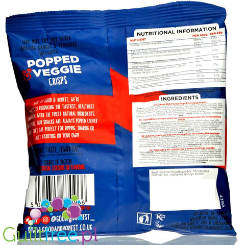 Good & Honest Pop Protein Crisps Sweet BBQ