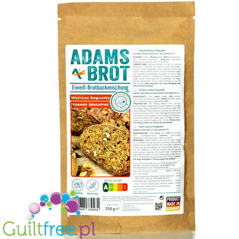 Adam's Walnut Baguette - low-carbohydrate baguette with walnuts, baking mix