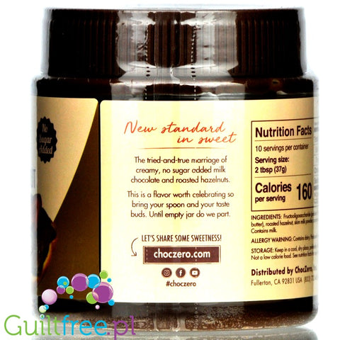 ChocZero Chocolate Hazelnut Keto Spread - keto chocolate cream with monkfruit