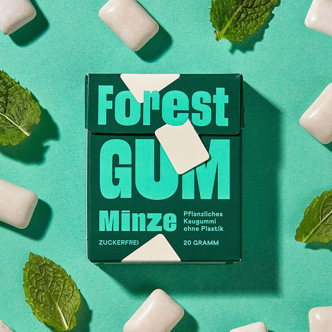 Forest Gum Mint - vegan sugar-free chewing gum with xylitol and stevia, no plastic