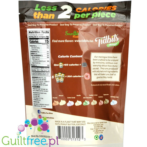 Tidbits Sugar Free Meringues, Chocolate