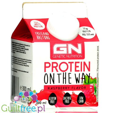 GN Protein On The Way, Raspberry, 30g protein per 140kcal, lactose free egg white protein shake