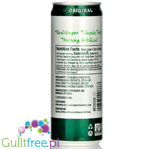 Reed's Zero Sugar Real Ginger Ale, 12 fl oz 4