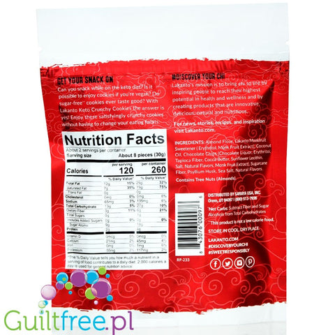 Lakanto Keto Crunchy Cookies 2.25 oz